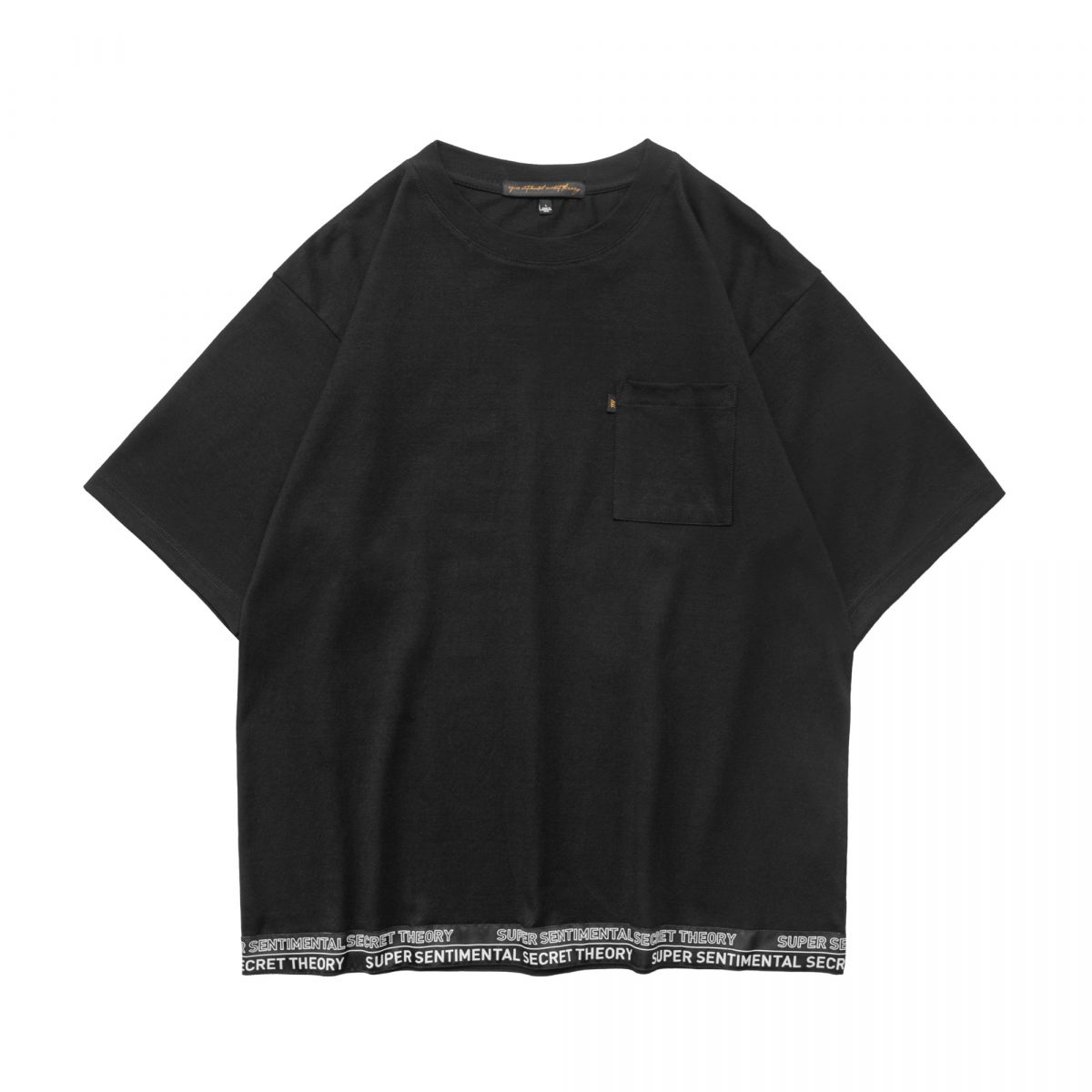 Basic Pocket Taped Black Heavyweight Tshirt