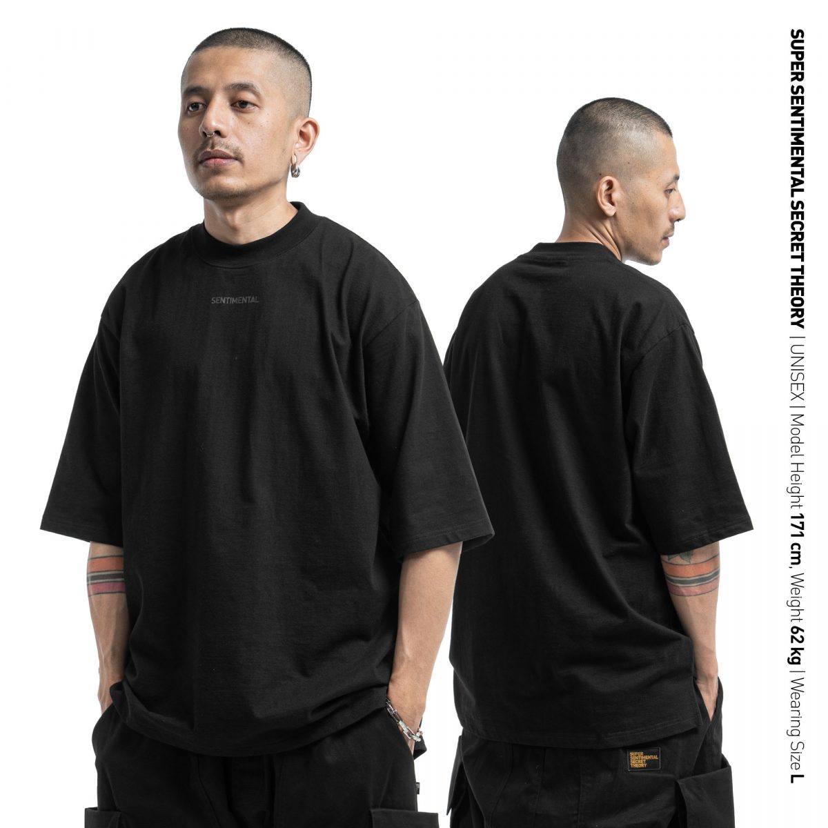 Basic Logo Boxy Black Heavyweight Tshirt – Super Sentimental