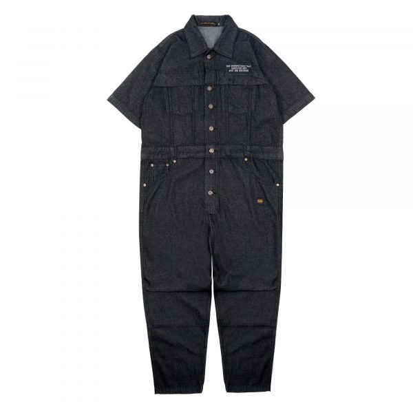 Coverall Shortsleeve Denim Washed Black