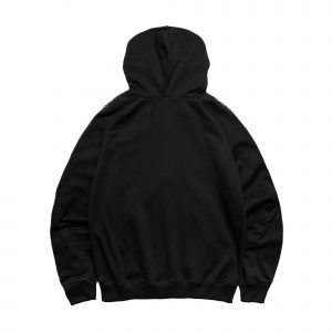 Taped Zipper Hoodie Black