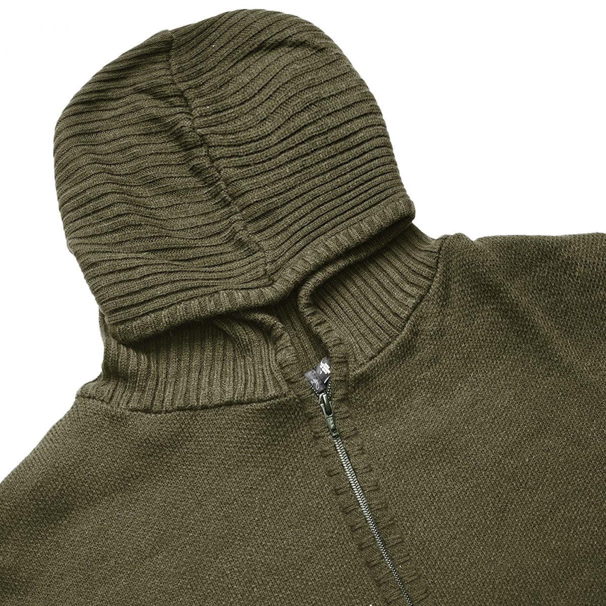 Contour Knitted Zip-Up Hoodie Olive – Super Sentimental Contour Knitted Zip-Up Hoodie Olive – Super Sentimental