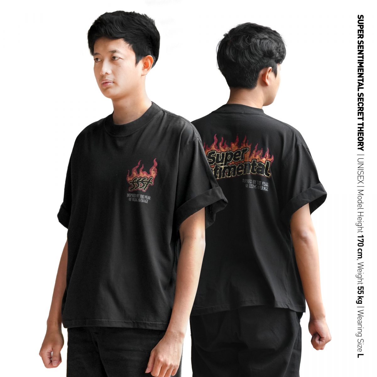Fear Boxy Roll Up Tshirt