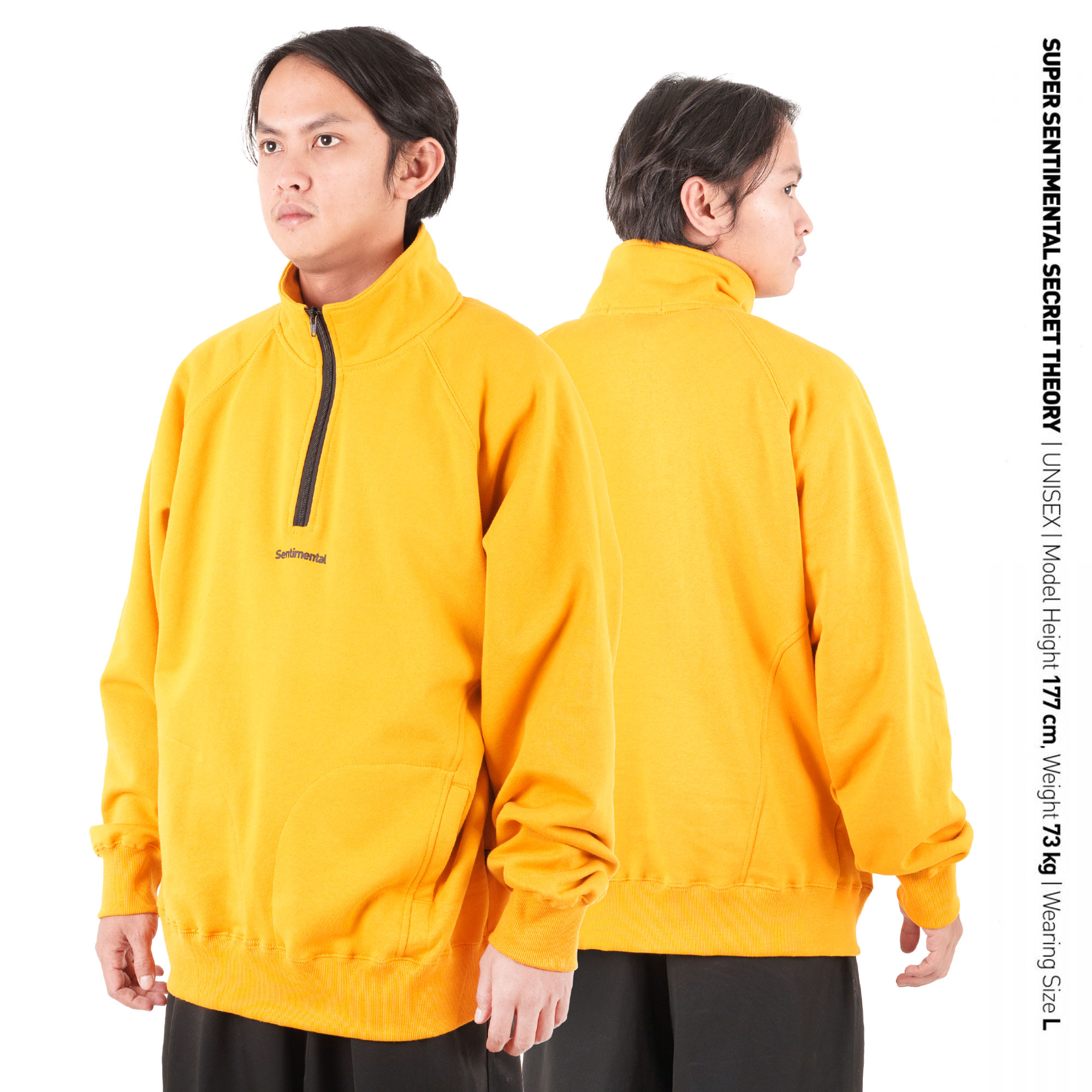 Motion Half Zip Sweatshirt Mustard – Super Sentimental Secret Theory