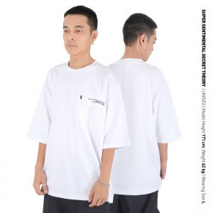 Framed Pocket Poly-Cotton Tshirt White