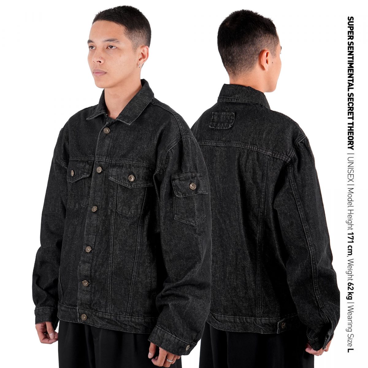 Denim Jacket Trucker Washed Black – Super Sentimental Secret Theory