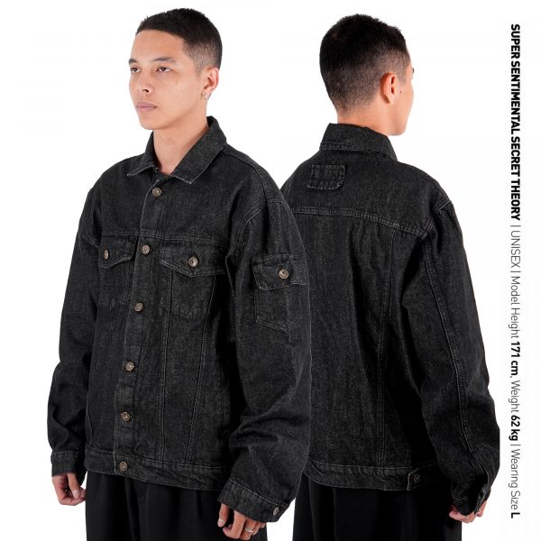 Denim Jacket Trucker Washed Black