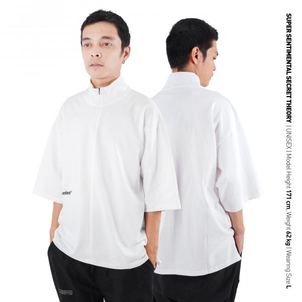 Basic Boxy Zipper Heavyweight Tshirt White