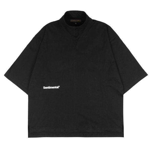 Basic Boxy Zipper Heavyweight Tshirt Black