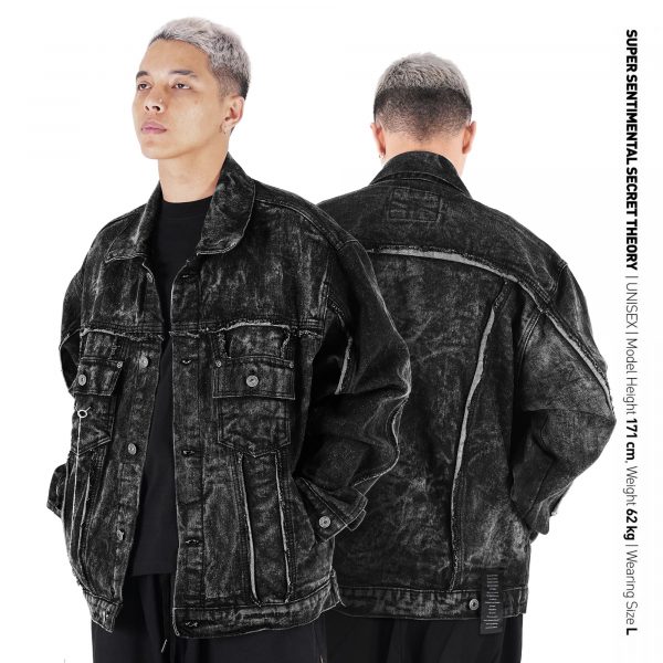 SSST x Lique ID Trucker Denim Jacket Washed Black