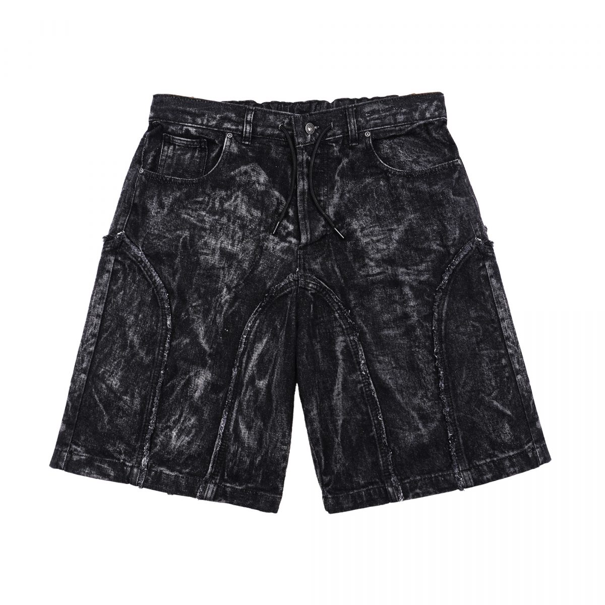 SSST x Lique ID Baggy Short Denim Pants Washed Black – Super