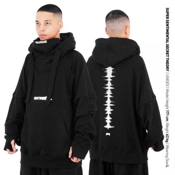 SSST By Bravyson Vconk Wreckage Anvil High Collar Hoodie Black (Pre Order 30 Days)