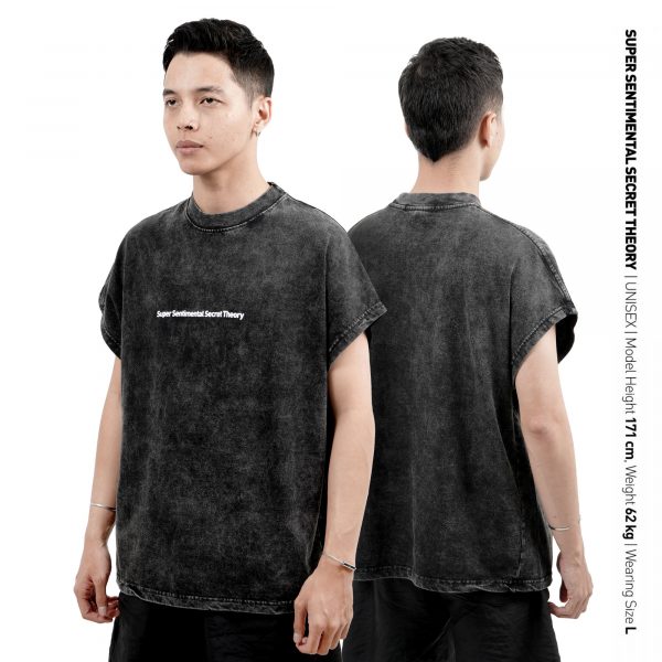 Unison Boxy Tanktop Washed Black
