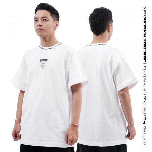 Marker Collar Printing Boxy Rolltop Heavyweight White