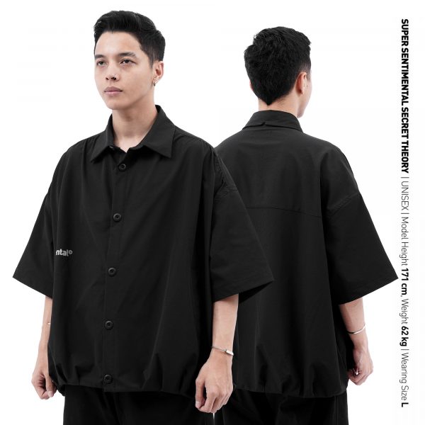 Remnant Pleated Shortsleeve Outer Jacket Black