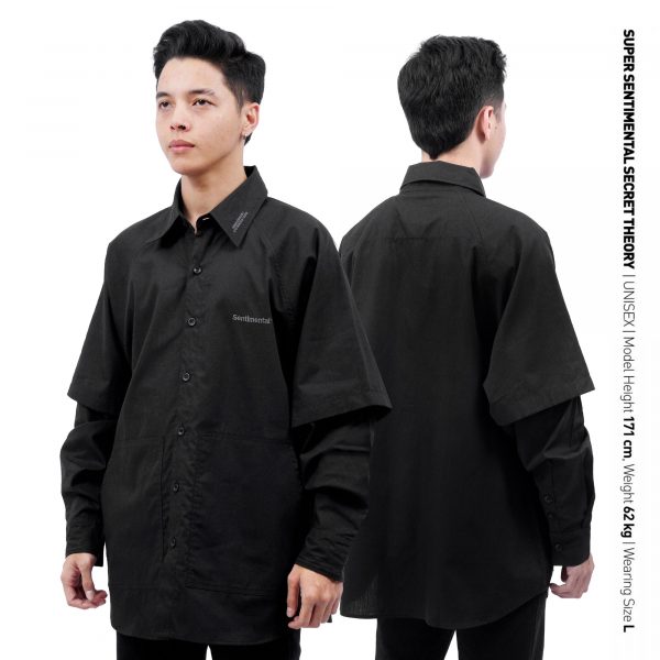 Reverie Kemeja Doublesleeve Shirt Black