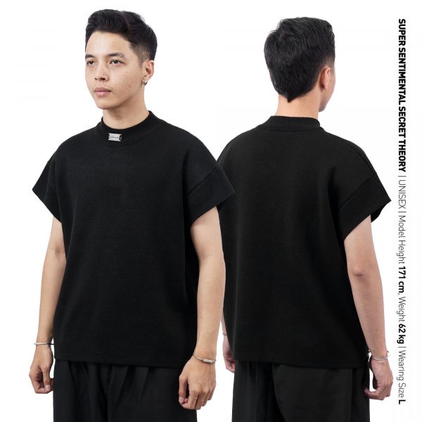 Bastion Cardigan Knitting Boxy Tanktop Black
